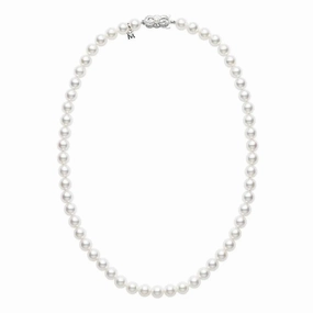 Mikimoto 18ct White Gold 6.5mm White A1 Grade Akoya Pearl Uniform Strand Necklace
