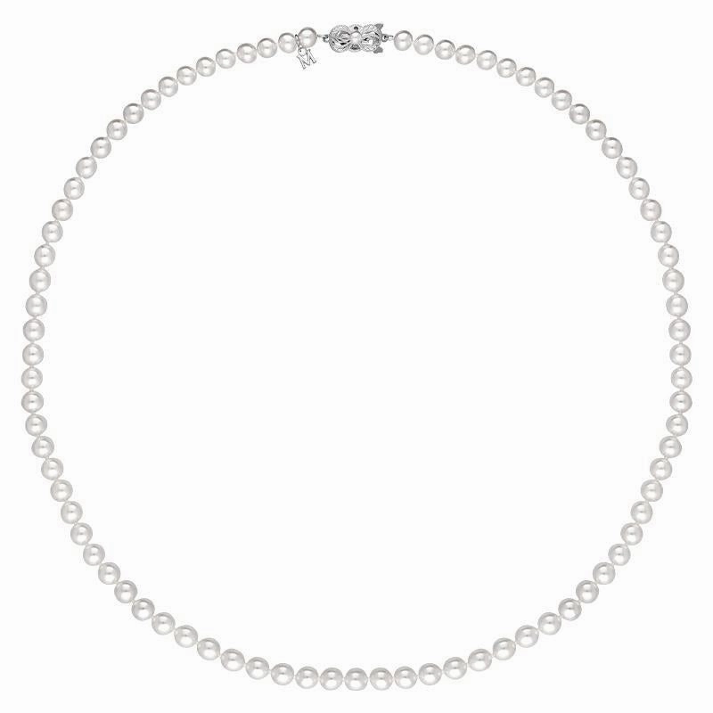 Mikimoto 18ct White Gold 6.5mm White Akoya Pearl Necklace