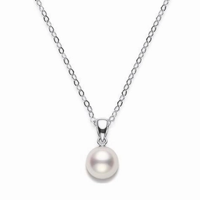 Mikimoto 18ct White Gold 6mm White AA Akoya Pearl Necklace