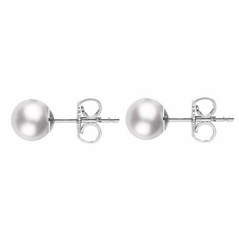 Mikimoto 18ct White Gold 6mm White Grade AAA Pearl Stud Earrings