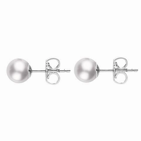 Mikimoto 18ct White Gold 7.5mm White Grade AA Pearl Stud Earrings