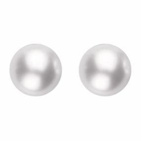 Mikimoto 18ct White Gold 7mm White Grade A  Pearl Stud Earrings
