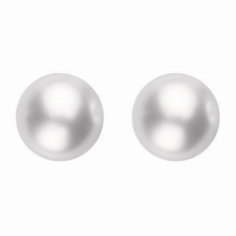 Mikimoto 18ct White Gold 8.5mm White Grade A Pearl Stud Earrings