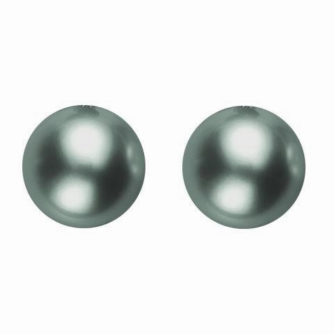 Mikimoto 18ct White Gold 8mm A  Black South Sea Pearl Stud Earrings