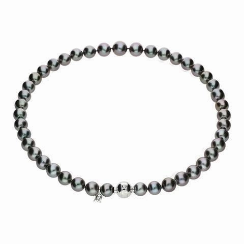 Mikimoto 18ct White Gold 8mm Black A  South Sea Pearl Necklace