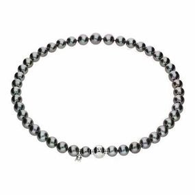 Mikimoto 18ct White Gold 8mm Black A  South Sea Pearl Necklace
