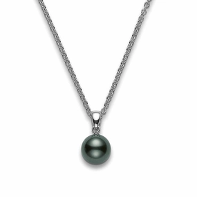 Mikimoto 18ct White Gold 8mm Black A  South Sea Pearl Necklace