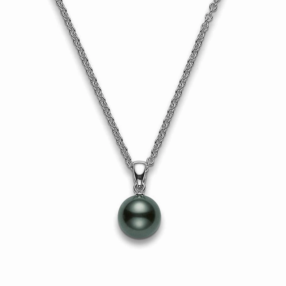 Mikimoto 18ct White Gold 8mm Black A  South Sea Pearl Necklace
