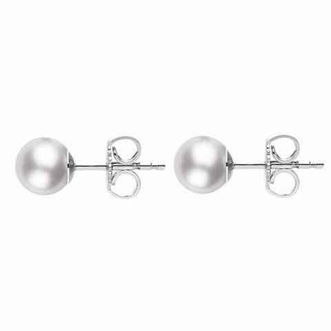 Mikimoto 18ct White Gold 8mm White Grade A Pearl Stud Earrings