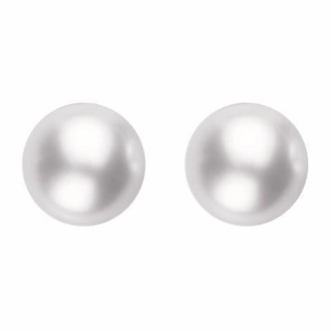 Mikimoto 18ct White Gold 8mm White Grade A Pearl Stud Earrings