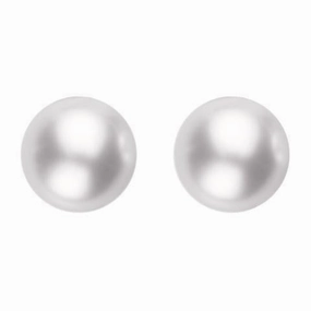Mikimoto 18ct White Gold 8mm White Grade A Pearl Stud Earrings
