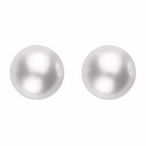 Mikimoto 18ct White Gold 8mm White Grade AAA Pearl Stud Earrings