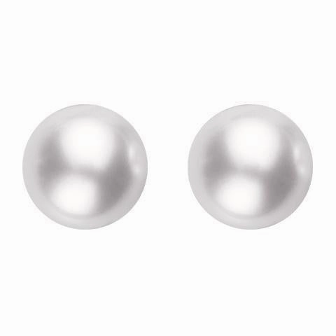 Mikimoto 18ct White Gold 8mm White Grade AAA Pearl Stud Earrings