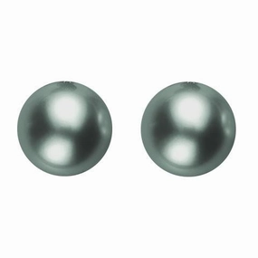 Mikimoto 18ct White Gold 9mm A  Black South Sea Pearl Stud Earrings