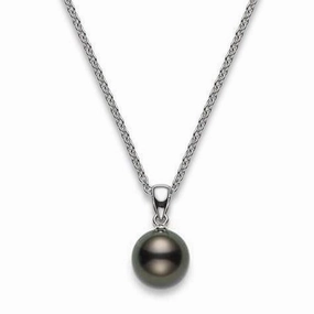 Mikimoto 18ct White Gold 9mm Black A  South Sea Pearl Necklace