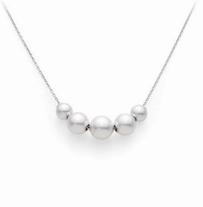 Mikimoto 18ct White Gold Akoya Pearl Pearls in Motion 45cm Necklace