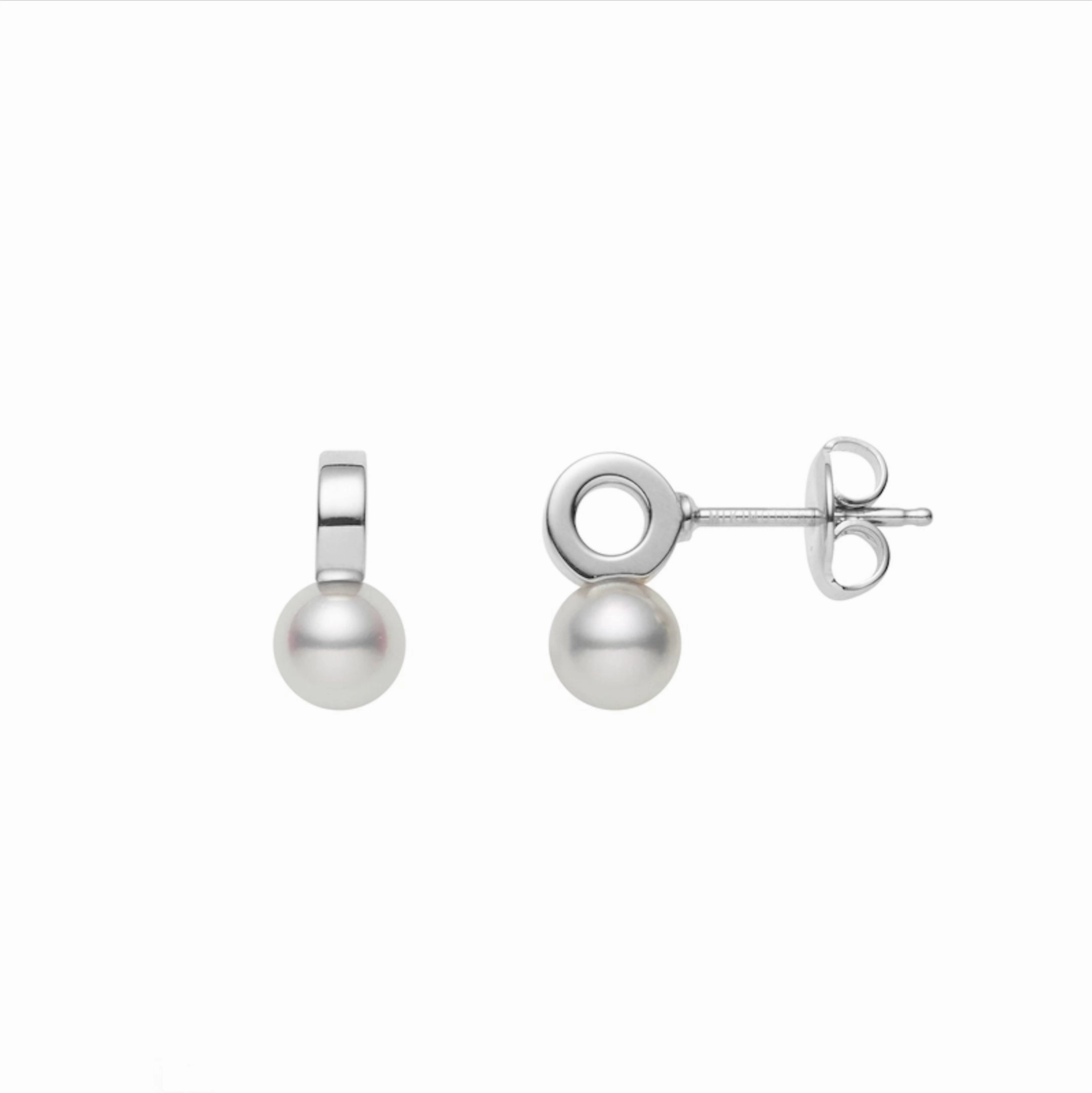 Mikimoto 18ct White Gold Akoya Pearl Stud Earrings