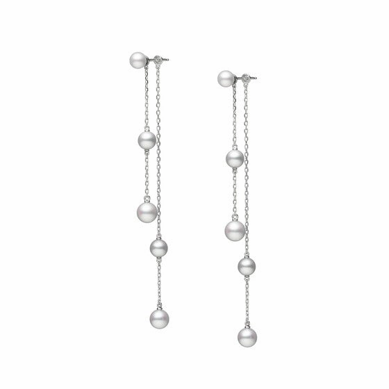 Mikimoto 18ct White Gold Convertible Akoya Cultured Pearl Drop Earrings
