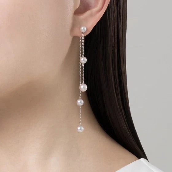 Mikimoto 18ct White Gold Convertible Akoya Cultured Pearl Drop Earrings