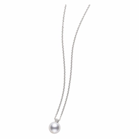 Mikimoto 18ct White Gold Diamond 11mm White South Sea Pearl Necklace