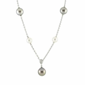 Mikimoto 18ct White Gold Diamond A  South Sea Pearl Necklace