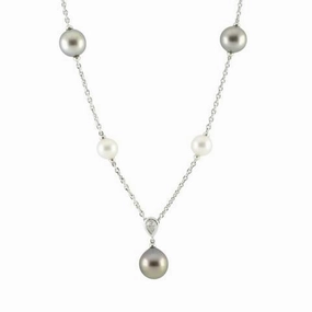 Mikimoto 18ct White Gold Diamond A  South Sea Pearl Necklace