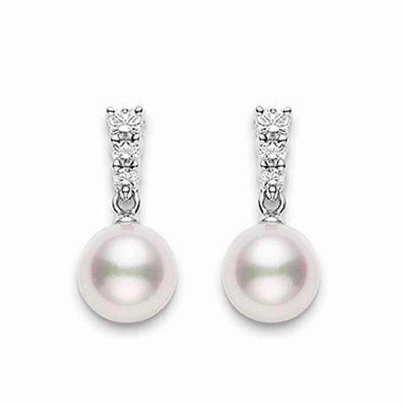 Mikimoto 18ct White Gold Diamond Akoya Pearl Three Piece Gift Set