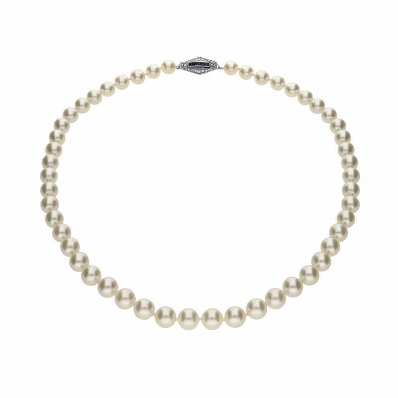 Mikimoto 18ct White Gold Vintage White Grade A Akoya Pearl Necklace