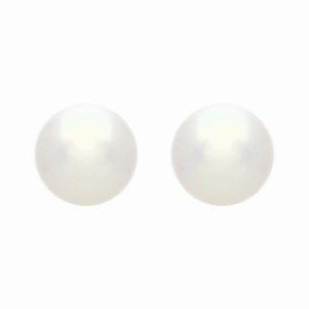 Mikimoto 18ct Yellow Gold 7.5mm White Grade A  Pearl Stud Earrings
