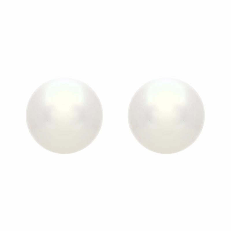 Mikimoto 18ct Yellow Gold 7.5mm White Grade A  Pearl Stud Earrings