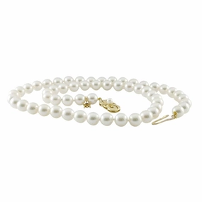Mikimoto 18ct Yellow Gold 7mm White Akoya Pearl Necklace