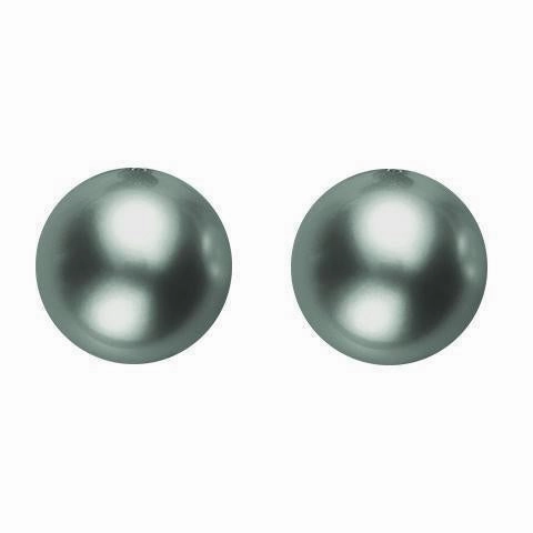 Mikimoto 18ct Yellow Gold 8mm A  Black South Sea Pearl Stud Earrings