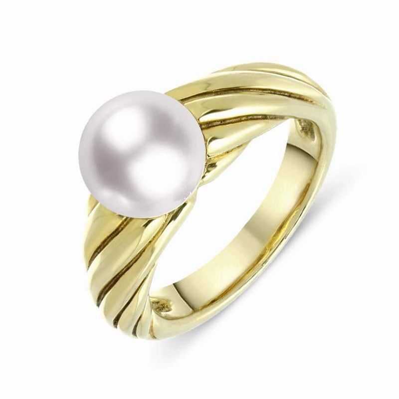Mikimoto 18ct Yellow Gold 8mm Akoya Pearl Ring