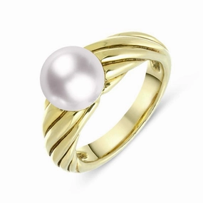 Mikimoto 18ct Yellow Gold 8mm Akoya Pearl Ring