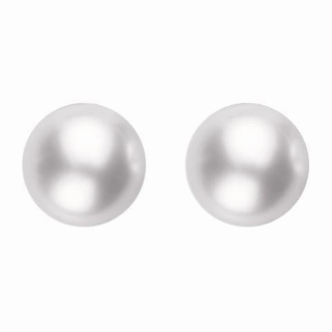 Mikimoto 18ct Yellow Gold 8mm White Grade A  Pearl Stud Earrings