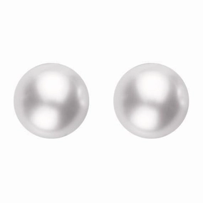 Mikimoto 18ct Yellow Gold 8mm White Grade AA Pearl Stud Earrings D