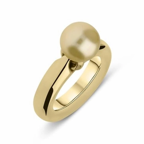 Mikimoto 18ct Yellow Gold 9mm Golden South Sea Pearl Ring