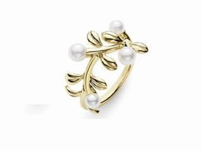 Mikimoto 18ct Yellow Gold Akoya Pearl Branch Ring