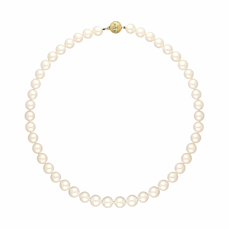 Mikimoto 18ct Yelow Gold 8mm Akoya A1 Pearl Necklace