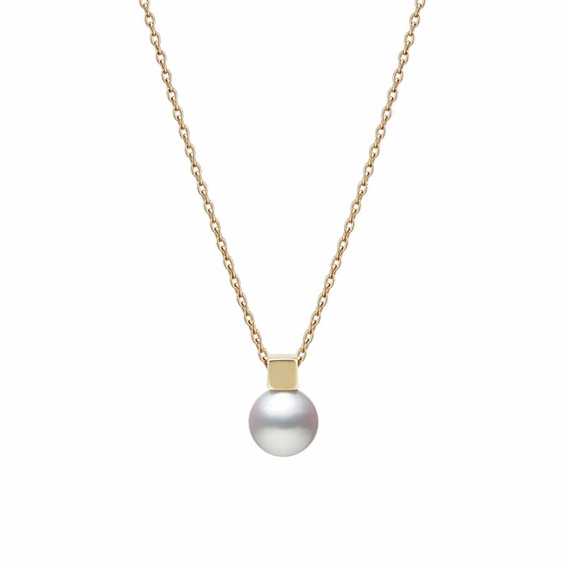 Mikimoto Classic 18ct Yellow Gold White Akoya Pearl Necklace