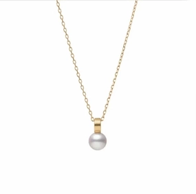 Mikimoto Classic 18ct Yellow Gold White Akoya Pearl Necklace