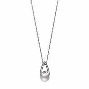 Mikimoto M Collection 18ct White Gold Diamond White Akoya Pearl Pendant