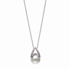 Mikimoto M Collection 18ct White Gold Diamond White South Sea Pearl Pendant
