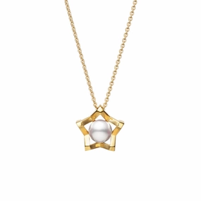 Mikimoto M Collection 18ct Yellow Gold White Akoya Pearl Star Pendant