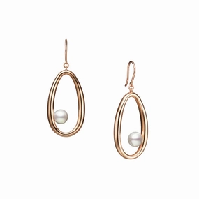 Mikimoto Moon Dew 18ct Rose Gold Akoya Cultured Pearl Earrings