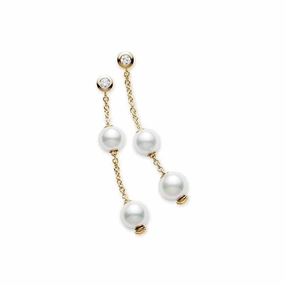 Mikimoto Pearls in Motion 18ct Yellow Gold Akoya Cultured Pearl Earrings