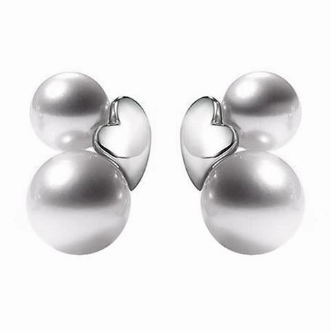 Mikimoto Precious Heart 18ct White Gold White Akoya Pearl Earrings