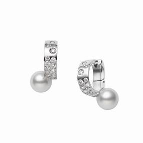 Mikimoto Universe Elements 18ct White Gold Akoya Cultured Pearl Earrings