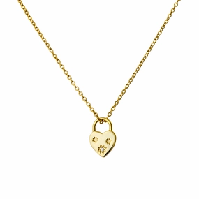 Necklace-  CZ Heart Padlock