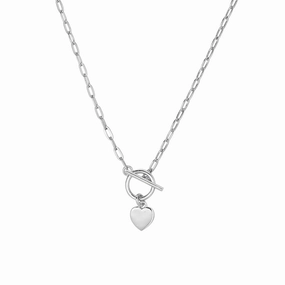 Necklace-  Fob Chain  Heart Pendant